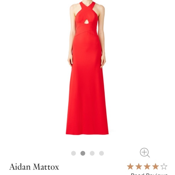 Aidan Mattox Dresses & Skirts - Aidan Mattie Red Halter Cutout Gown size S